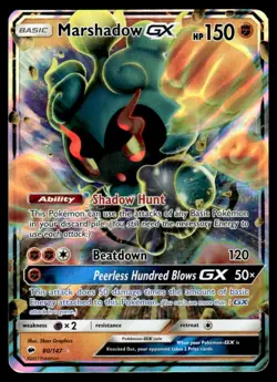 Pokemon TCG Marshadow-GX Sun & Moon - Burning Shadows #80 Basic/Rare Holo GX - Image 1