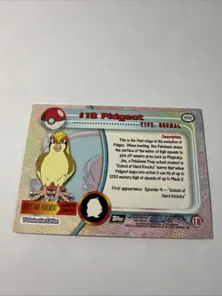 1999 Topps Pokemon TV #18 Pidgeot Rainbow Foil Black Logo NM - Image 3