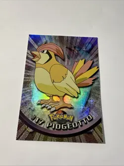 1999 Topps Pokemon TV Animation #17 Pidgeotto Rainbow Foil Black Logo NM - Image 1