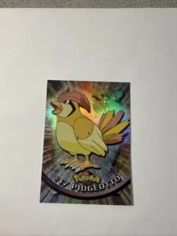 1999 Topps Pokemon TV Animation #17 Pidgeotto Rainbow Foil Black Logo NM - Image 2