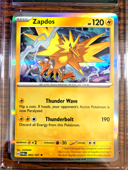 Zapdos Holo Rare #065 - CGC MINT+ 9.5 - 2024 SV Twilight Masquerade - Pokemon - Image 2