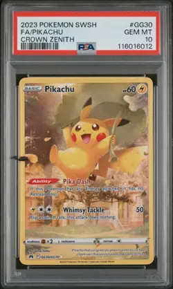 2023 POKEMON SWORD & SHIELD CROWN ZENITH #GG30 FULL ART/PIKACHU PSA 10 - Image 1