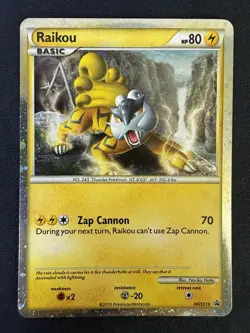 Pokemon TCG: 2010 HGSS Black Star Promos Raikou HGSS19 LP - Image 5