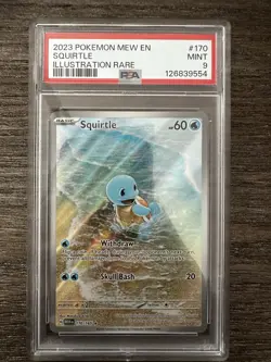 PSA 9 Mint Pokemon Squirtle TCG 170/165 Scarlet & Violet 151 Illustration Rare - Image 1