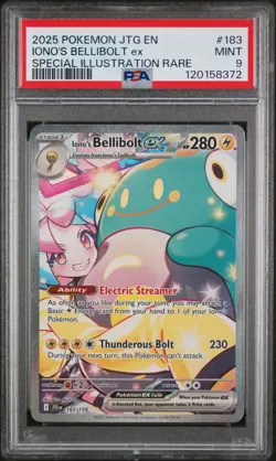 2025 POKEMON JTG EN-JOURNEY TOGETHER ILLUSTRATION RARE IONO'S BELLIBOLT EX PSA 9 - Image 1
