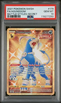 Pokemon Houndoom Full Art Gold 179/163 Battle Styles English PSA 10 GEM MINT - Image 1
