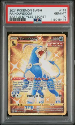 Pokemon Houndoom Full Art Gold 179/163 Battle Styles English PSA 10 GEM MINT - Image 1