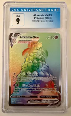 Alcremie VMAX #73 Pokemon Shining Fates EN 2021 Rainbow Rare CGC 9 Mint - Image 1