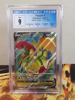 2021 Pokemon Battle Styles Flapple V Full Art #143/163 CGC 9 MINT - Image 1