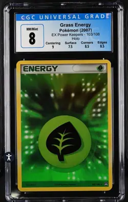 2007 Pokemon EX Power Keepers Grass Energy Holo 103/108 PSA 9 Mint - Image 1
