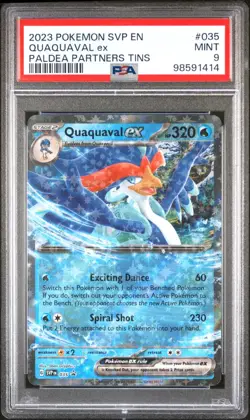 Pokemon TCG Quaquaval ex SVP 035 Paldea Partners Tin Black Star Promo - PSA 9 - Image 1