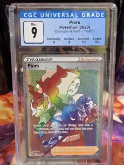 Piers 078/073 Pokemon TCG Champion's Path Full Art Foil Secret Rare CGC 9 Mint - Image 1