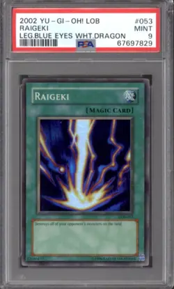 Yu-Gi-Oh Legend Of Blue-Eyes White Dragon Raigeki LOB-053 PSA 9 YuGiOh - Image 1
