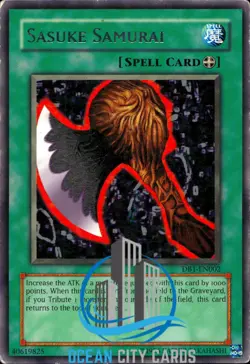 Yugioh Axe Of Despair DB1-EN002 Sasuke Samurai Name Error Misprint LP - Image 1