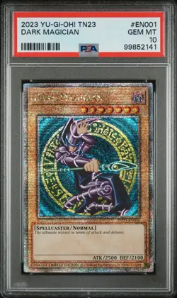 2023 YU-GI-OH! TN23-25TH ANV TIN: DUELING HEROES #EN001 DARK MAGICIAN PSA 10 - Image 1