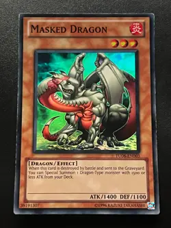 Masked Dragon TU06-EN003 Super Rare Turbo Pack 6 Moderate Play Yugioh - Image 1