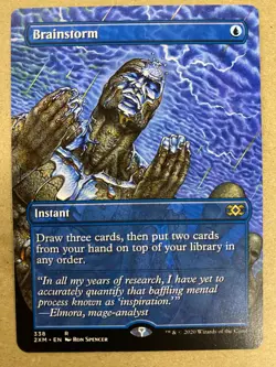 MTG 1x BORDERLESS Brainstorm # 338 Double Masters Magic the Gathering Card x1 NM - Image 1