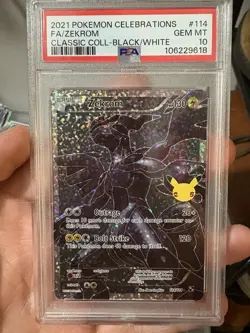 2021 Pokemon Celebrations Zekrom Full Art Gem MT 10 PSA Graded Card - Image 1
