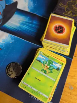 Pokemon TCG Play Mat Mega Swampert EX With Lot Of 175 Cards, Coin, Sleeves - Image 2