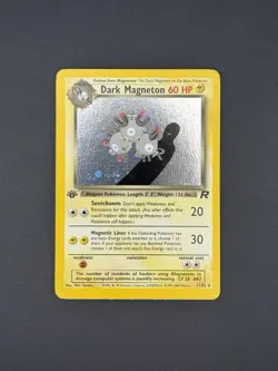 Dark Magneton 11/82 - Pokemon Team Rocket 1st Edition Holo Rare Card - LP - Image 1