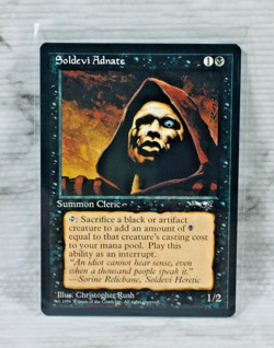 1996 MAGIC THE GATHERING (MTG) SOLDEVI ADNATE (B) (BLACK) TCG CARD (ALLIANCES) - Image 1