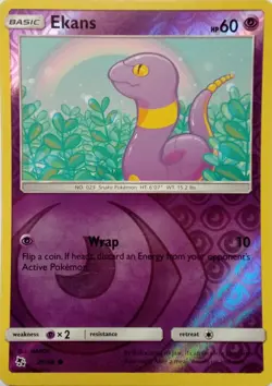 25/68 EKANS REVERSE HOLO HIDDEN FATES POKEMON CARD - Image 1