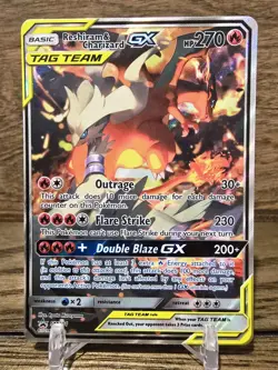 Pokemon Card TCG Tag Team Reshiram & Charizard GX SM201 SM Black Star Promo LP - Image 1