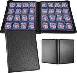Card Binder 1000 Pockets, Premium PU Cover 16 Pocket Large, Carbon Black - Image 1