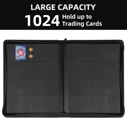 Card Binder 1000 Pockets, Premium PU Cover 16 Pocket Large, Carbon Black - Image 2