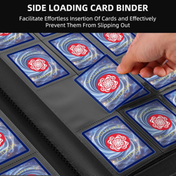 Card Binder 1000 Pockets, Premium PU Cover 16 Pocket Large, Carbon Black - Image 3