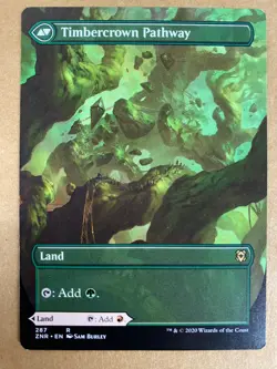 MTG 1x BORDERLESS Cragcrown Pathway Timbercrown 287 Zendikar Rising Magic x1 NM - Image 2