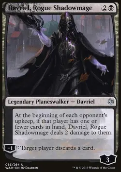 MTG Magic the Gathering Davriel, Rogue Shadowmage (83/330) War of the Spark LP - Image 1