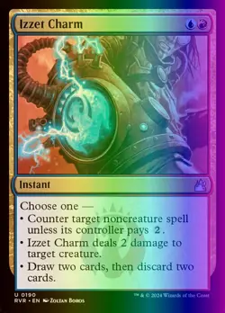 MTG Magic the Gathering Izzet Charm (190/497) Ravnica Remastered NM FOIL - Image 1