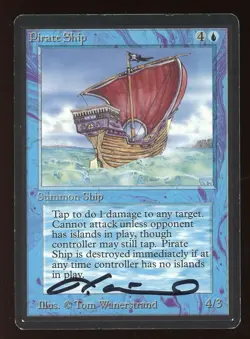 {INKED} SIGNED 1993 Beta Pirate Ship ~ Vintage MTG/Magic ~ MP Condition - Image 1