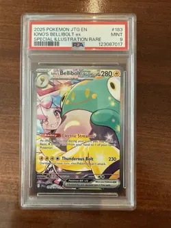 2025 POKEMON JOURNEY TOGETHER 183/159 IONOS BELLIBOLT EX ILLUSTRATION RARE PSA 9 - Image 2