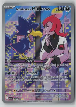 Team Rocket's Murkrow 200/182 Pokemon TCG Destined Rivals Holo (Near Mint) NM 1 - Image 1