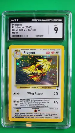 Pokemon Pidgeot 2000 Base Set 2 14/130 Holo CGC 9 Mint - Image 1