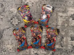 Pokemon Mega Evolution Sleeved Booster Pack Art Bundle Set of 5 TCG - Image 1