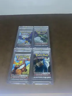 Pokemon Black & White Emerging Powers Booster Packs Set of 4 With Acrylic Cases - Image 1