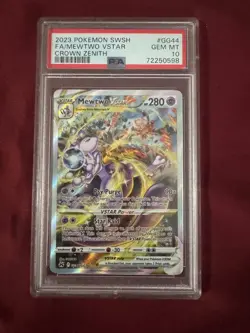 PSA 10 GEM 2023 Pokemon Crown Zenith Full Art Mewtwo Vstar #GG44 - Image 1