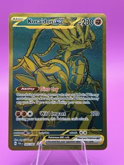 Pokemon TCG Koraidon EX Special Illustration 245/091 Paldean Fates Gold Hyper - Image 1