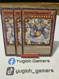 Yu-Gi-Oh Thunder Dragonlord X3 ETCO 1st Edition Common Light Played - Image 1