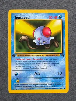 Pokemon Card: Tentacool 56/62 1st Edition Common: Fossil English WOTC NM - Image 1