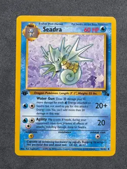 Pokemon Card: Seadra 42/62 1st Edition Uncommon: Fossil English WOTC NM - Image 1