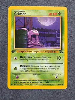 Pokemon Card: Grimer 48/62 1st Edition Common: Fossil English WOTC NM - Image 1