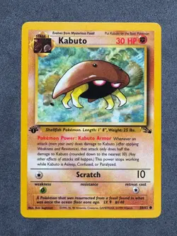Pokemon Card: Kabuto 50/62 1st Edition Common: Fossil English WOTC NM - Image 1