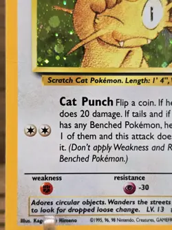 Pokemon Card MEOWTH |Game Boy Holo / BLACK STAR PROMO-Rare | Card #10 Vintage MP - Image 2