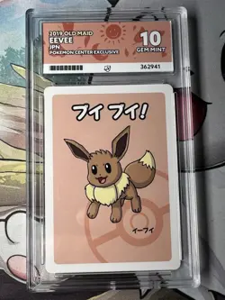 Eevee ACE 10 GEM MINT Old Maid Japanese Babanuki Pokemon Card Matching Label - Image 1