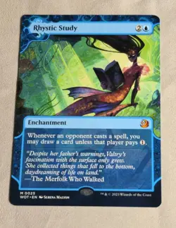 Magic: The Gathering - Wilds of Eldraine WOT - Rhystic Study Borderless - NM - Image 1