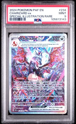 2024 Pokemon PAF EN Charizard ex 234/091 Special Illustration Rare PSA 9 - Image 1
